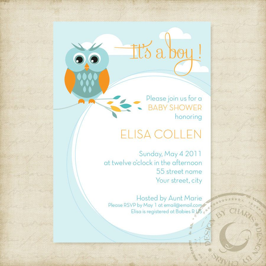 Ba Shower Invitation Template Owl Theme Boy Or Girl Buljag intended for measurements 900 X 900