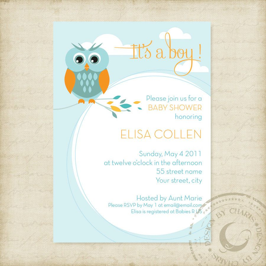 Ba Shower Invitation Template Owl Theme Boy Or Girl Buljag intended for proportions 900 X 900