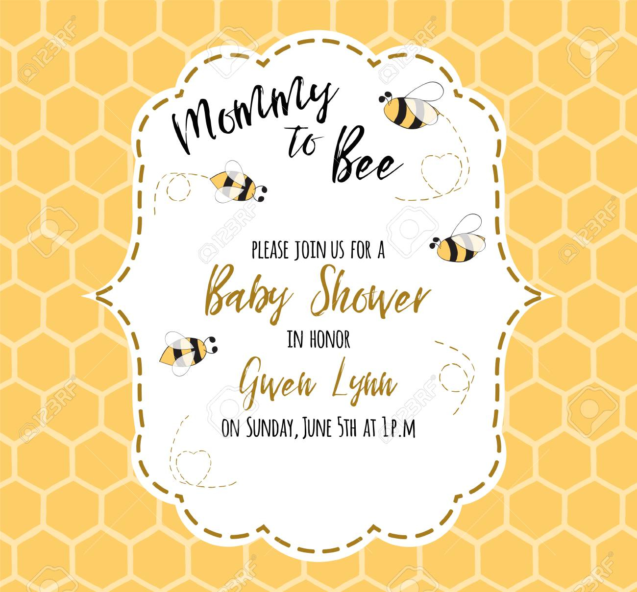 Ba Shower Invitation Template With Text Mommy To Bee Honey in proportions 1300 X 1209