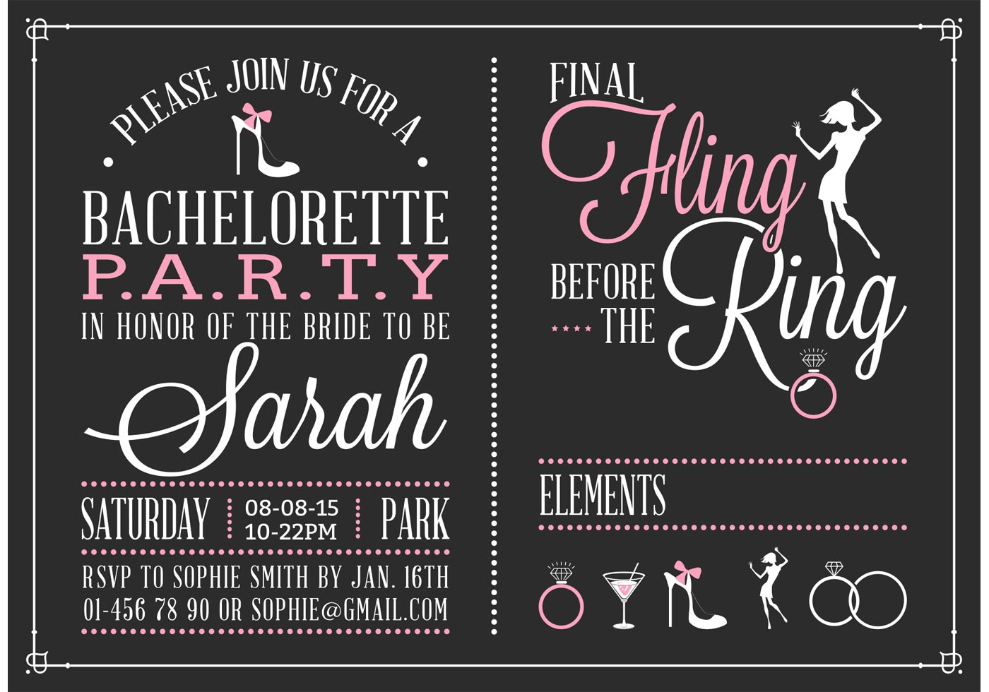 Bachelorette Party Invitation Vector Download Free Vector Art in size 1400 X 980