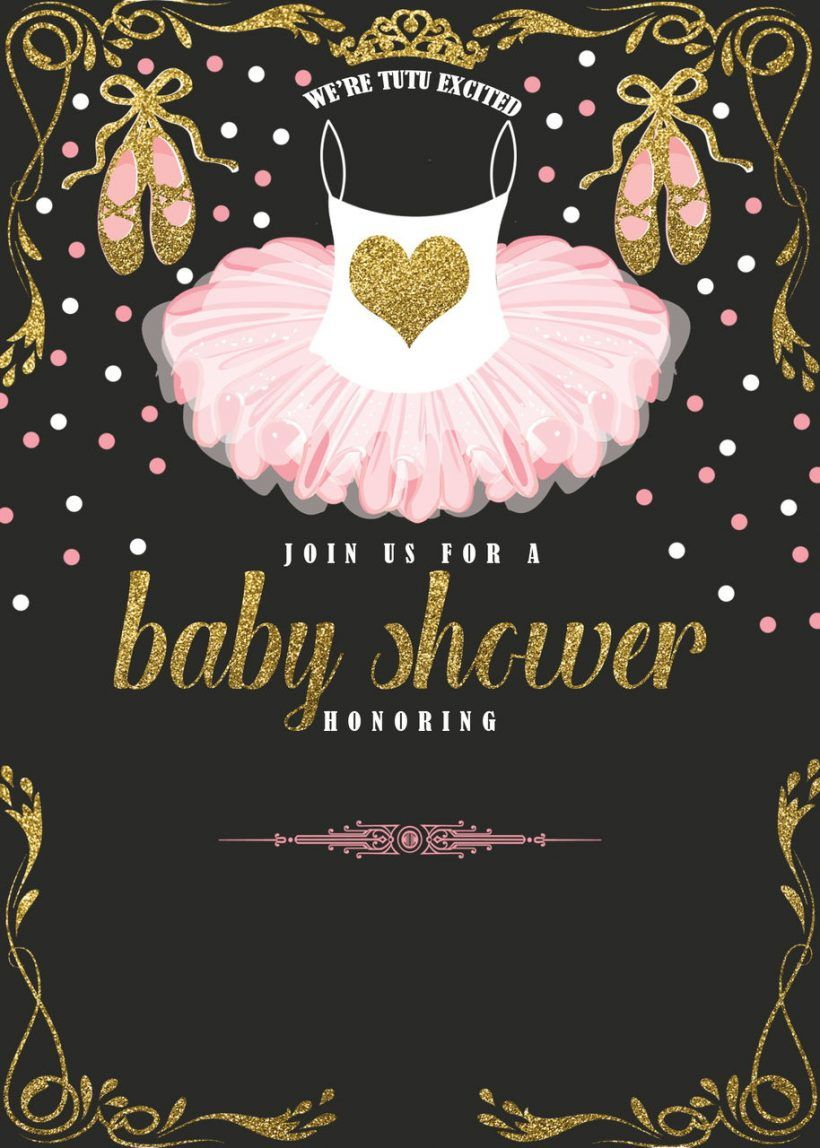 Ballerina Ba Shower Invitation Templates Party Design Ideas In throughout size 820 X 1148