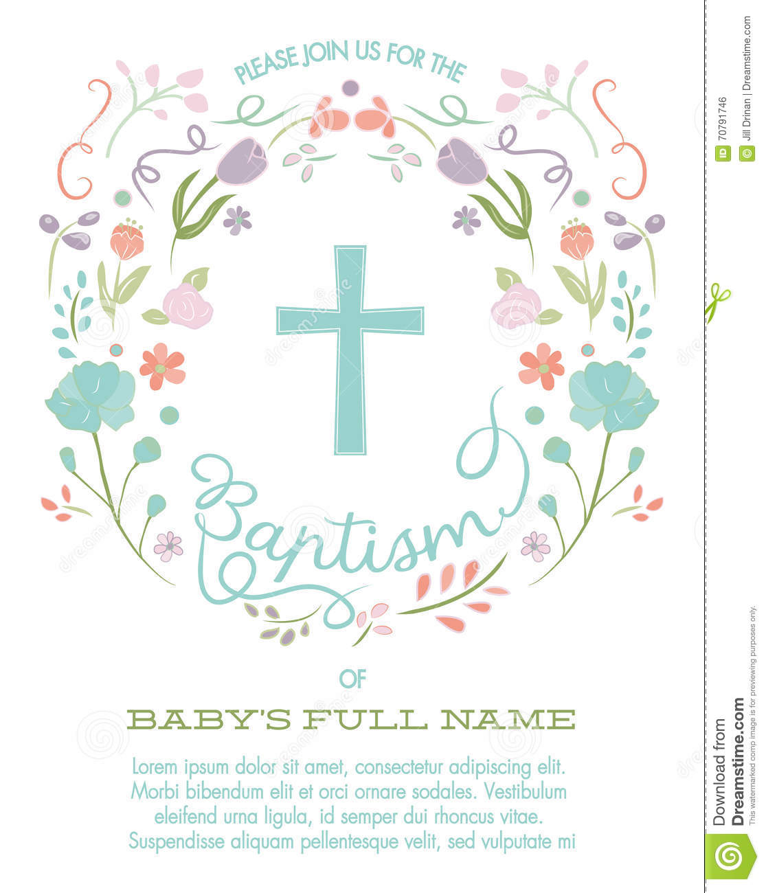 Baptism Christening First Holy Communion Invitation Template With with size 1115 X 1300