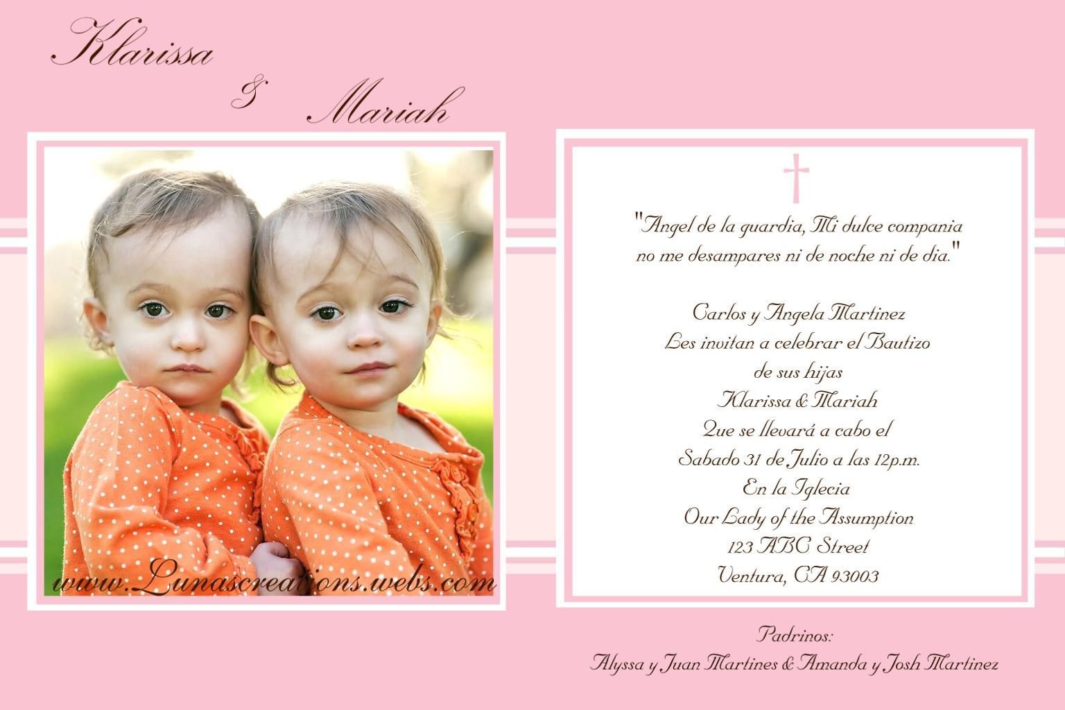 Baptism Invitations In Spanish Template Baptism Invitations pertaining to proportions 1536 X 1024
