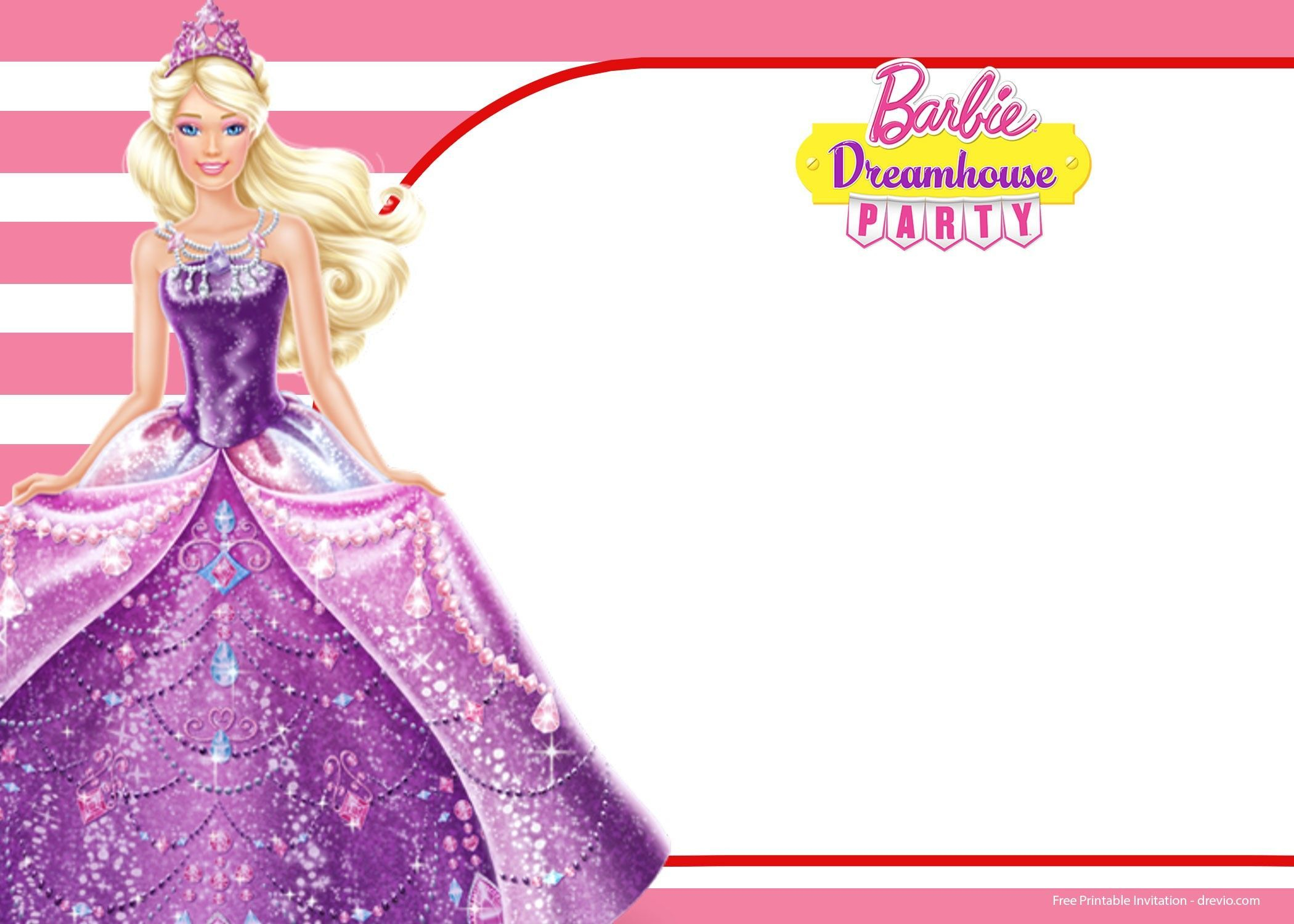 Barbie Invitation Blank Invitation Www for size 2100 X 1500