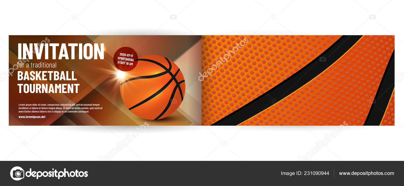 Basketball Tournament Invitation Template Sample Text Separate Layer with regard to sizing 1600 X 740