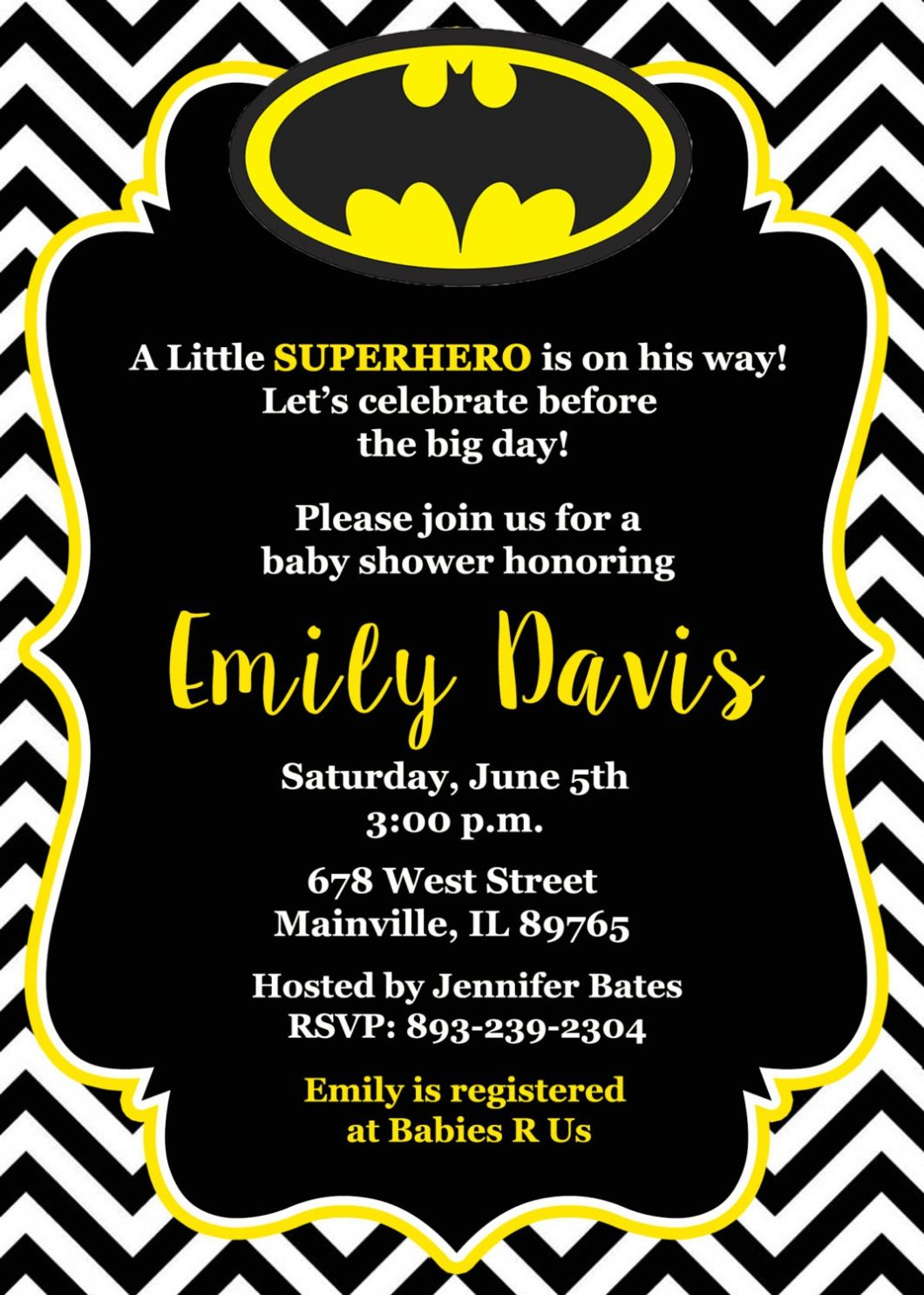 Batman Ba Shower Invitations To Give Additional Ideas In Creating inside size 1060 X 1485