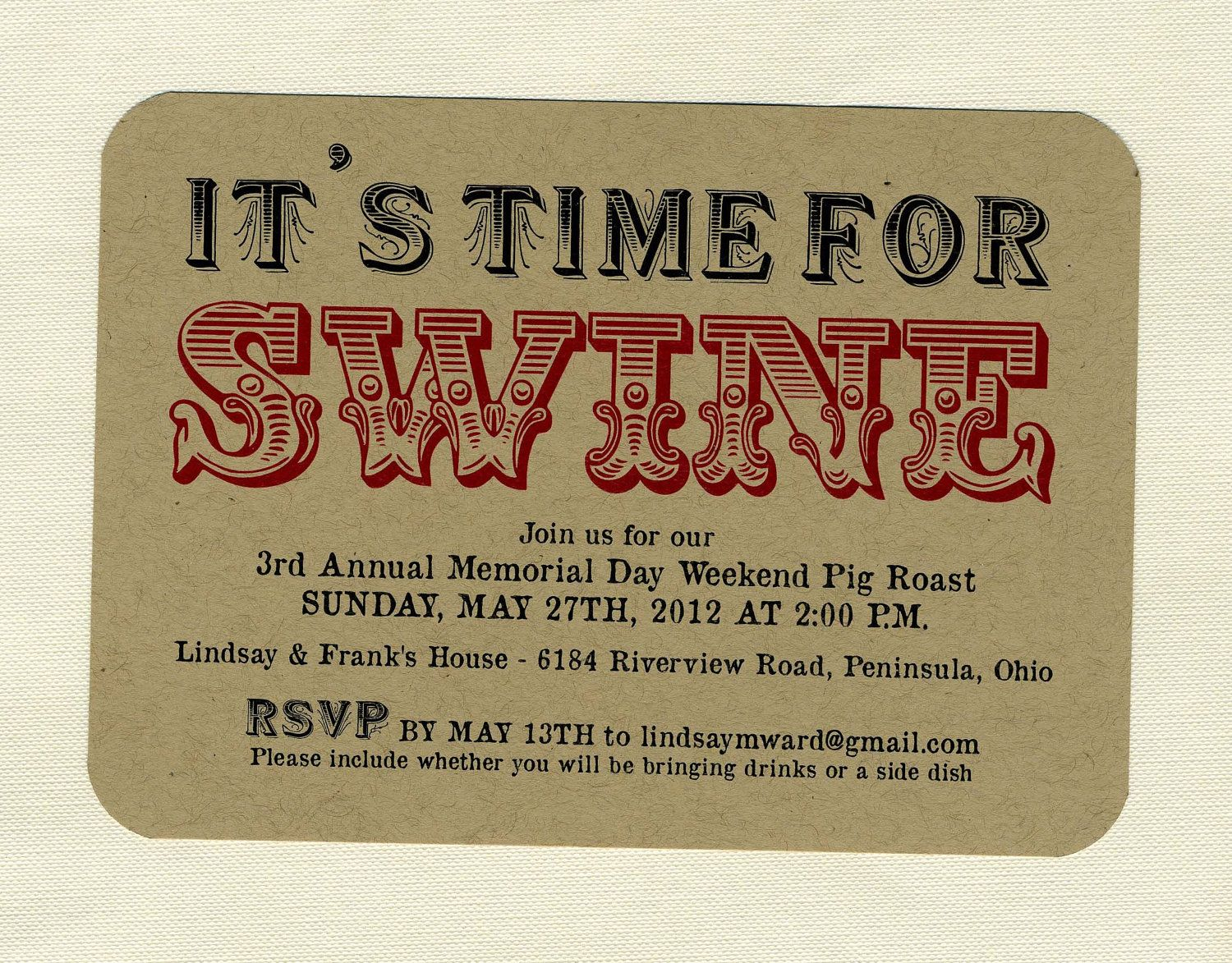 Bbq Or Pig Roast Invite Pig Party Pig Roast Pig Roast Pig regarding size 1500 X 1173