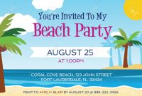 Beach Party Invitation Template Vector Illustration Royalty Free in measurements 1300 X 858