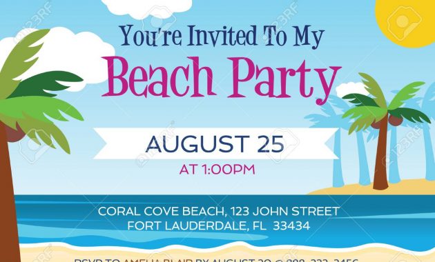 Beach Party Invitation Template Vector Illustration Royalty Free in measurements 1300 X 858