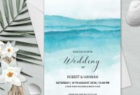 Beach Wedding Invitation Template Instant Download Editable inside size 3000 X 3000