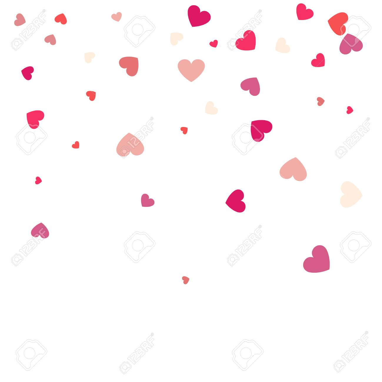 Beautiful Confetti Hearts Falling On Background Invitation Template intended for sizing 1299 X 1300