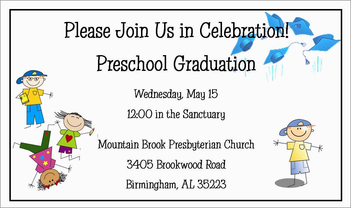 Beautiful Free Printable Preschool Graduation Invitation Templates pertaining to proportions 1200 X 713