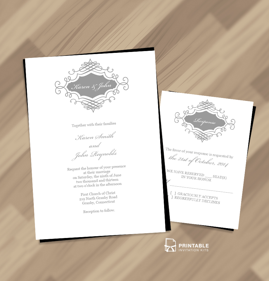 Beautiful Wedding Monogram Free Invitation And Rsvp Wedding pertaining to dimensions 900 X 941