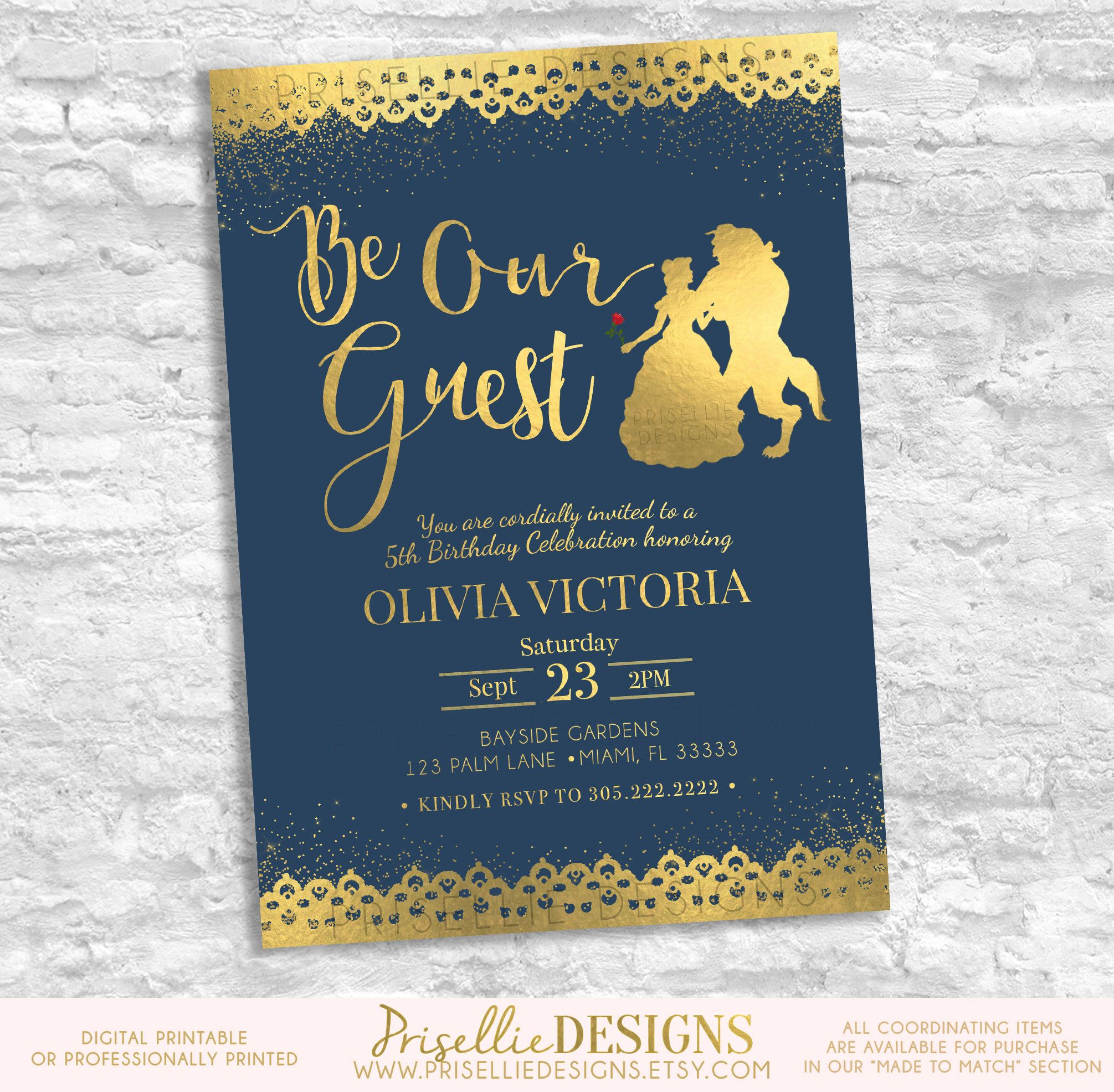 Beauty And The Beast Birthday Invitation Be Our Guest Birthday inside sizing 2011 X 1972