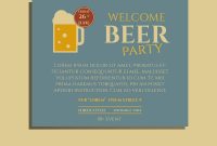 Beer Party Poster Invitation Template With Glass Vector Image with regard to measurements 1000 X 880