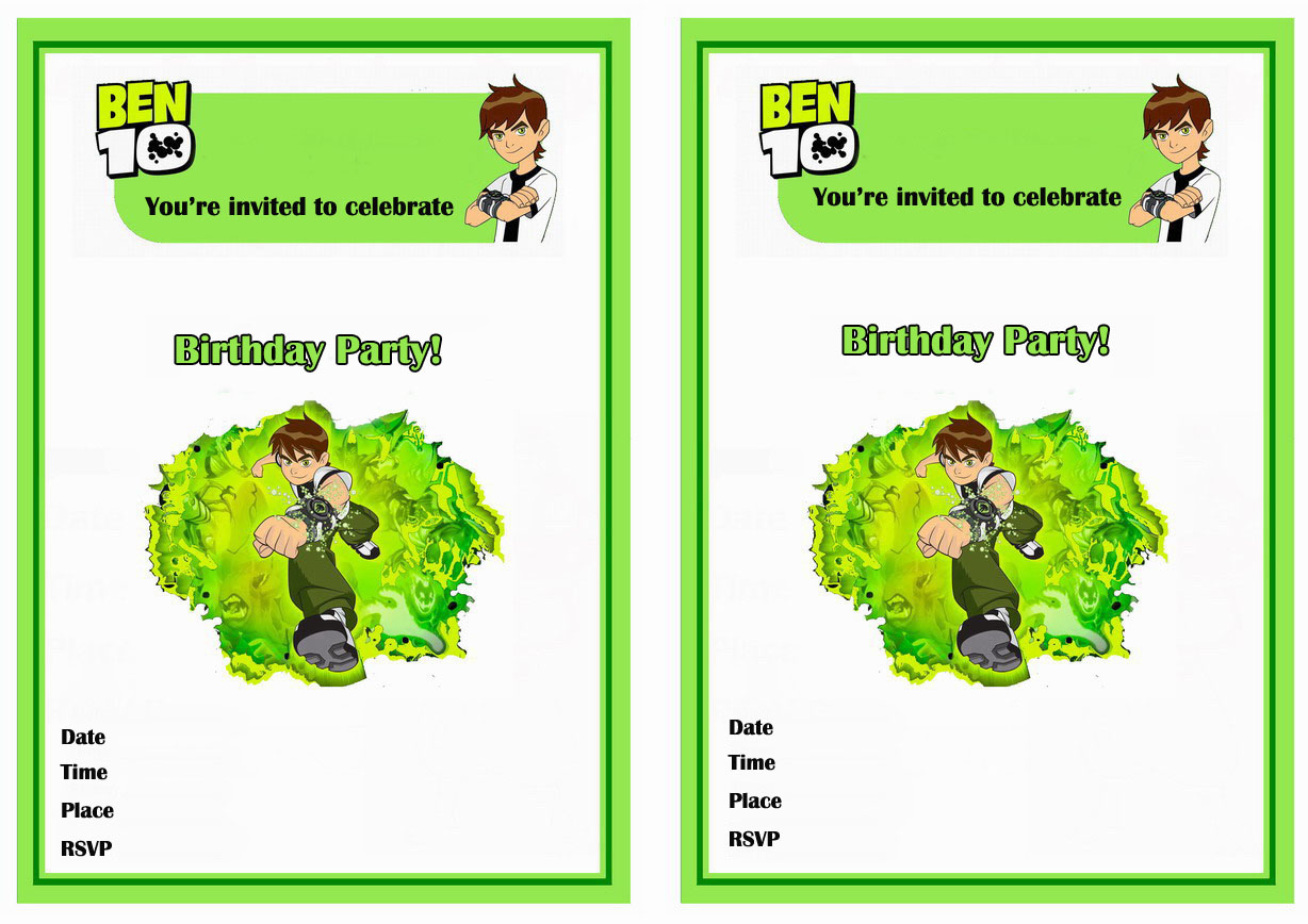 Ben 10 Birthday Invitations Birthday Printable regarding sizing 1228 X 868