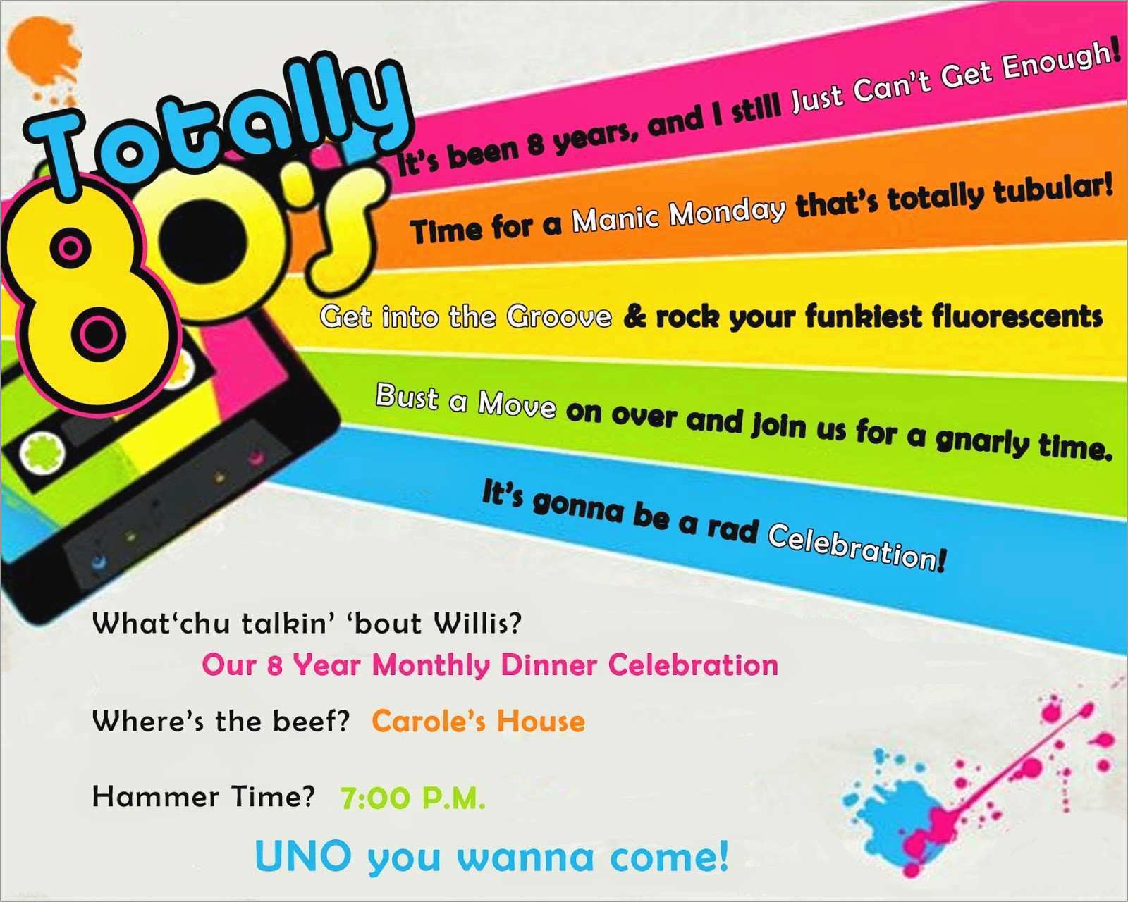 Best Of 90s Party Invitations Template Free Best Of Template intended for proportions 1600 X 1280