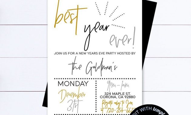 Best Year Ever New Years Eve Party Invite New Years Eve Party with proportions 1000 X 800