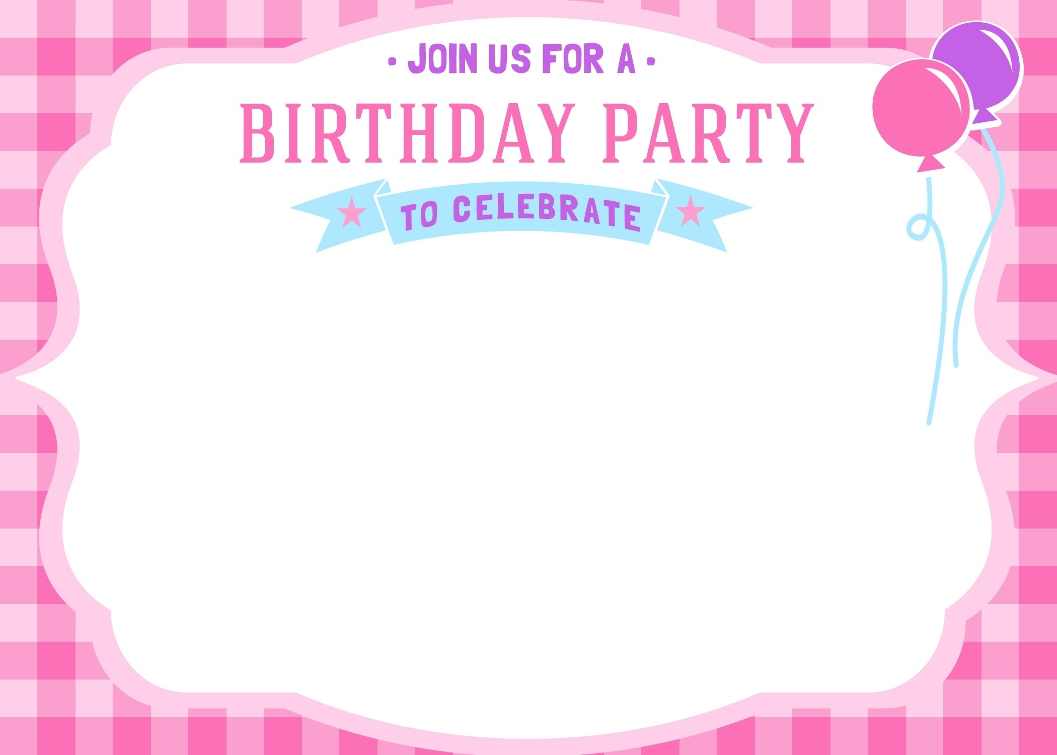 Birthday Invitation Cards Templates For Girls World Of Label with regard to sizing 2100 X 1500