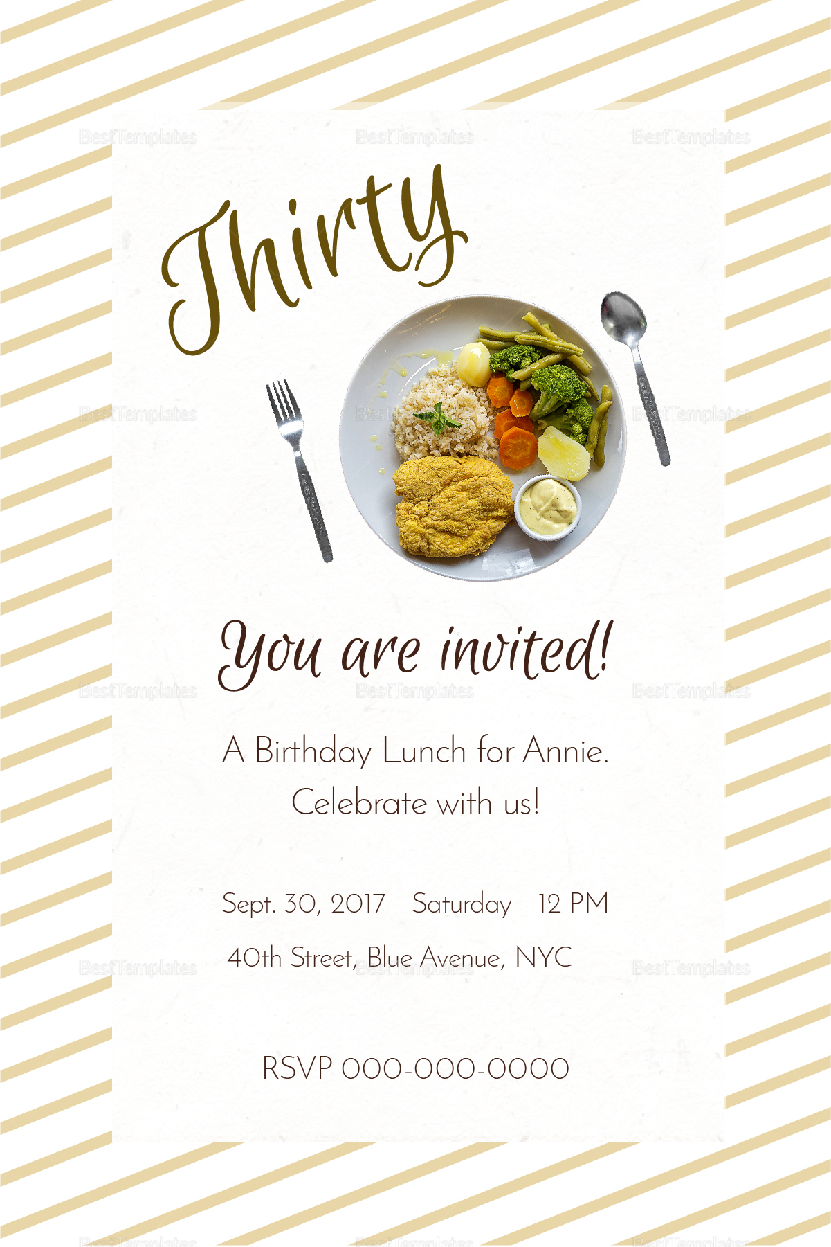 Birthday Lunch Invitation Design Template In Psd Word Publisher intended for sizing 1201 X 1801