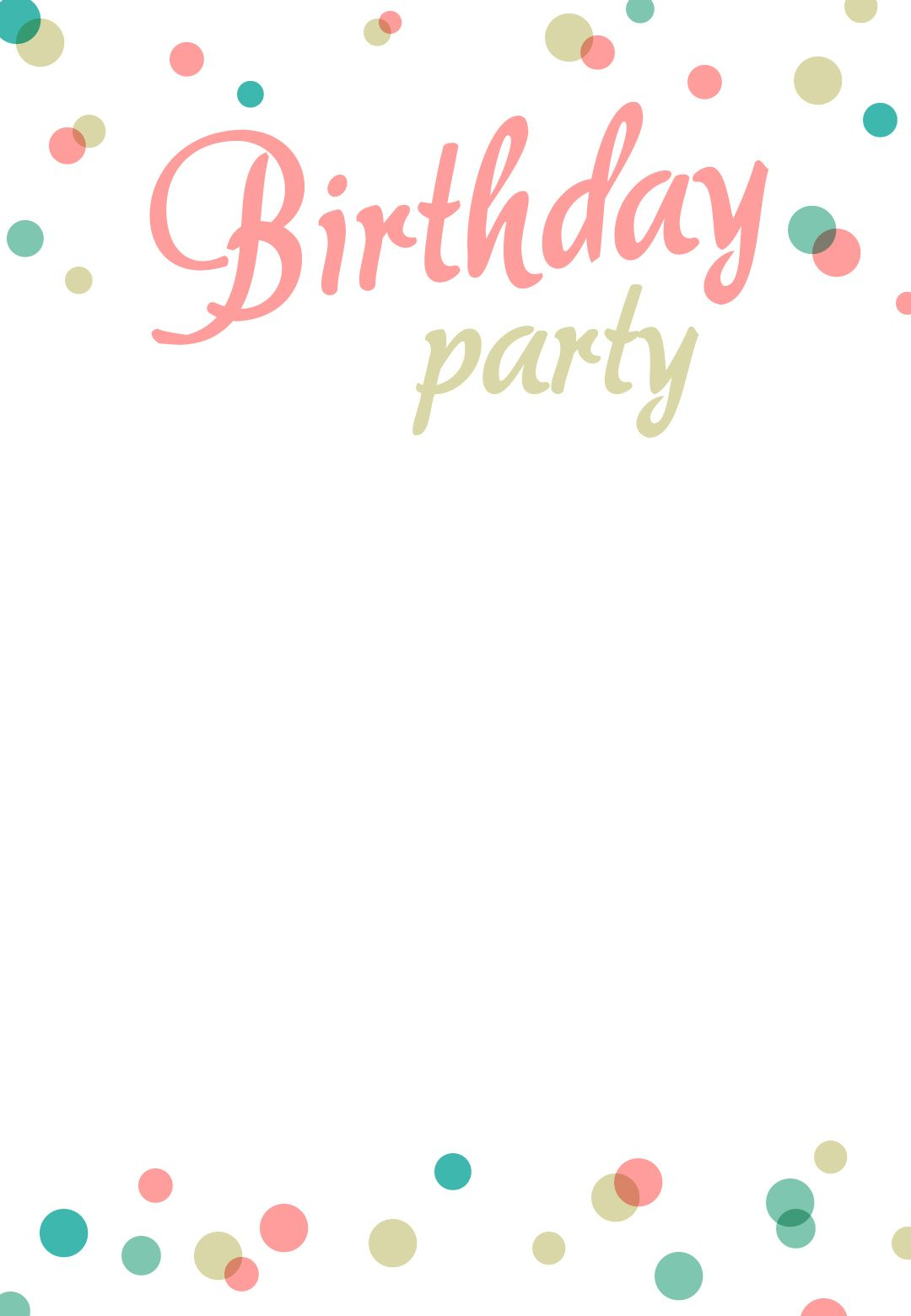 Birthday Party Dots Free Printable Birthday Invitation Template throughout proportions 1080 X 1560