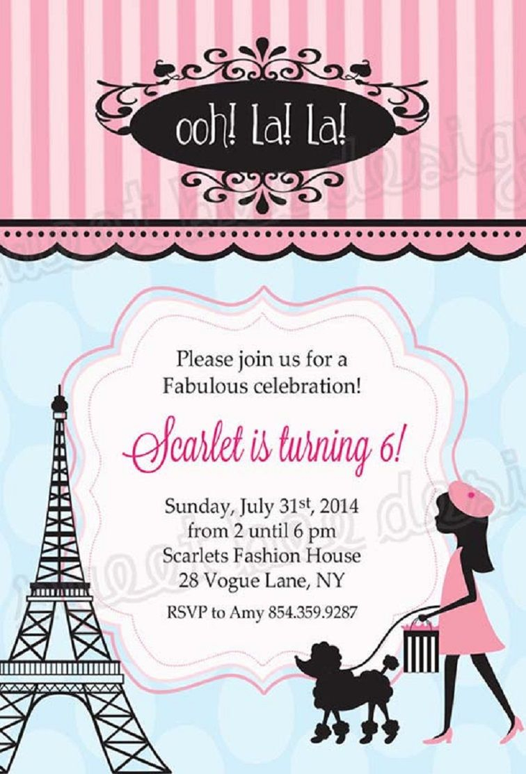 Birthday Party Invitation Template In French Party Invitation Card pertaining to proportions 756 X 1112