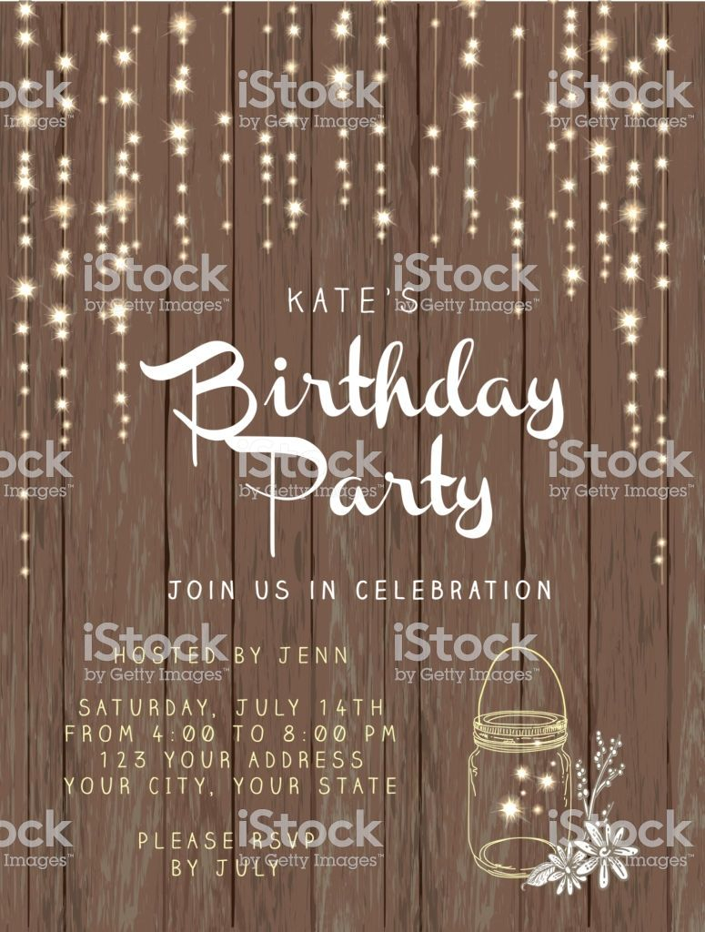 Birthday Party String Lights And Rustic Wooden Background Design intended for dimensions 775 X 1024