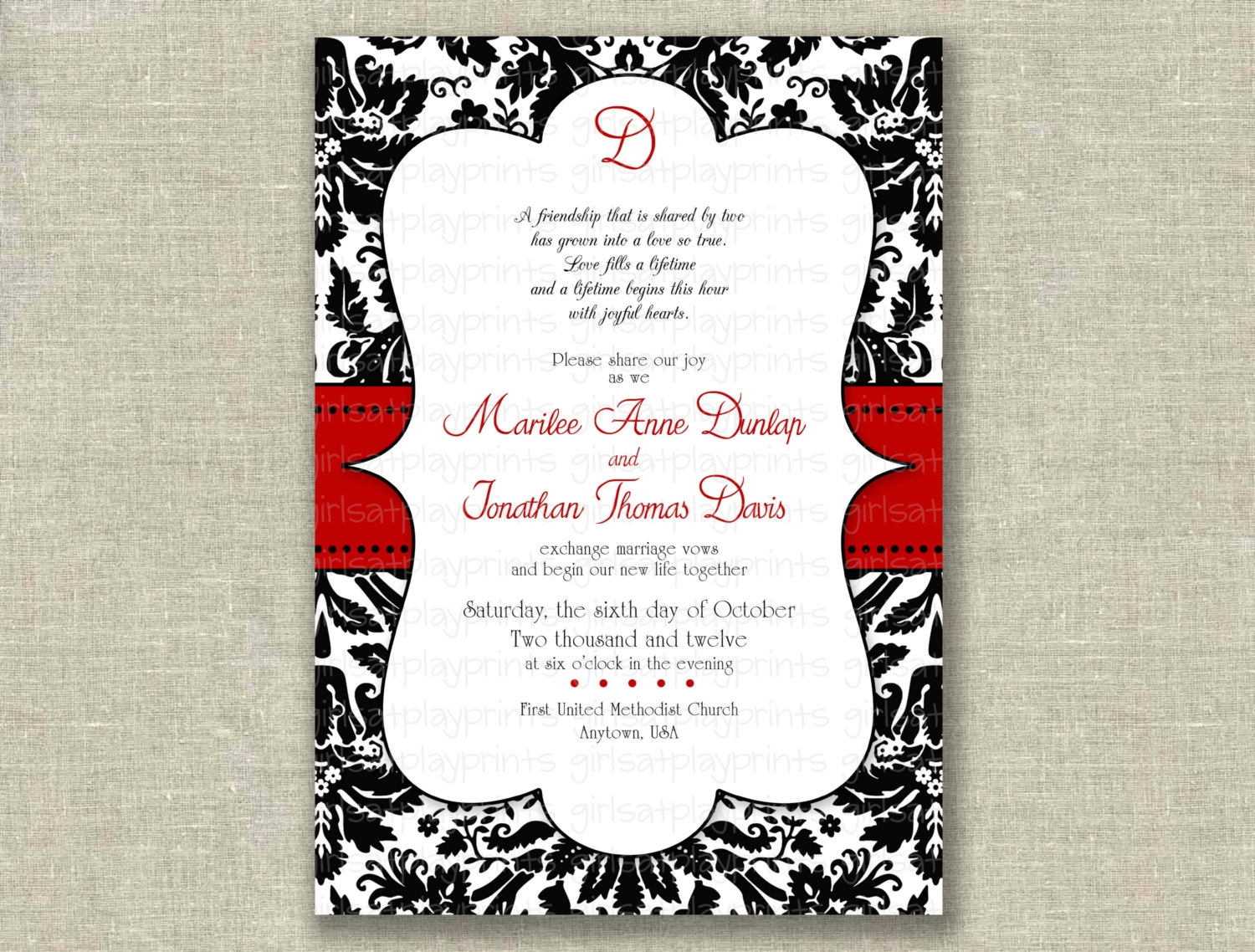 Black And White Wedding Invitations Templates Red And Black within sizing 1500 X 1138