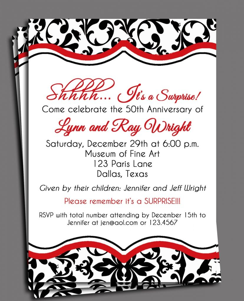 Black Damask Invitation Printable Or Printed With Free Shipping intended for proportions 828 X 1020