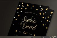 Black Gold Wedding Invitation Template Psd Invitation Templates for size 1160 X 2300