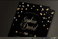 Black Gold Wedding Invitation Template Psd Invitation Templates throughout dimensions 1160 X 2300