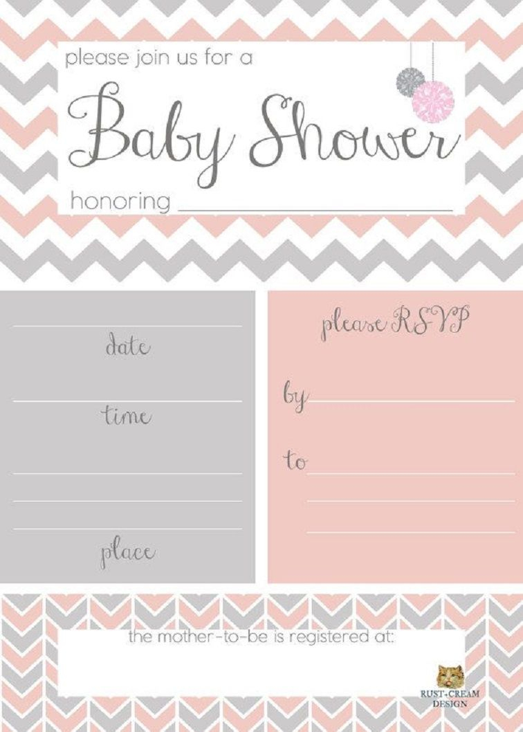 Blank Ba Shower Invitation Templates Free Party Invitation Card for proportions 756 X 1058