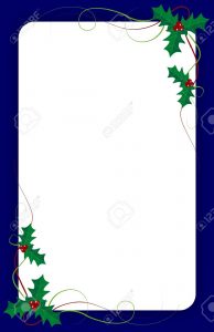 Blank Christmas Invitation Template With Green Ivy And Blue Border pertaining to size 841 X 1300