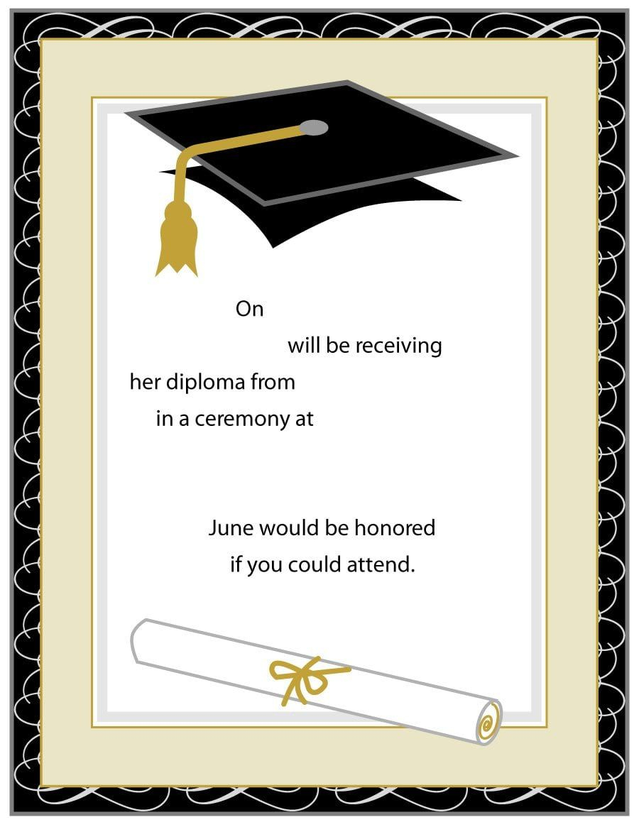 Blank Graduation Invitations Party Boards Graduation Invitation intended for sizing 900 X 1165