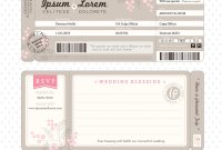 Boarding Pass Wedding Invitation Template Vector Image inside size 1000 X 1008