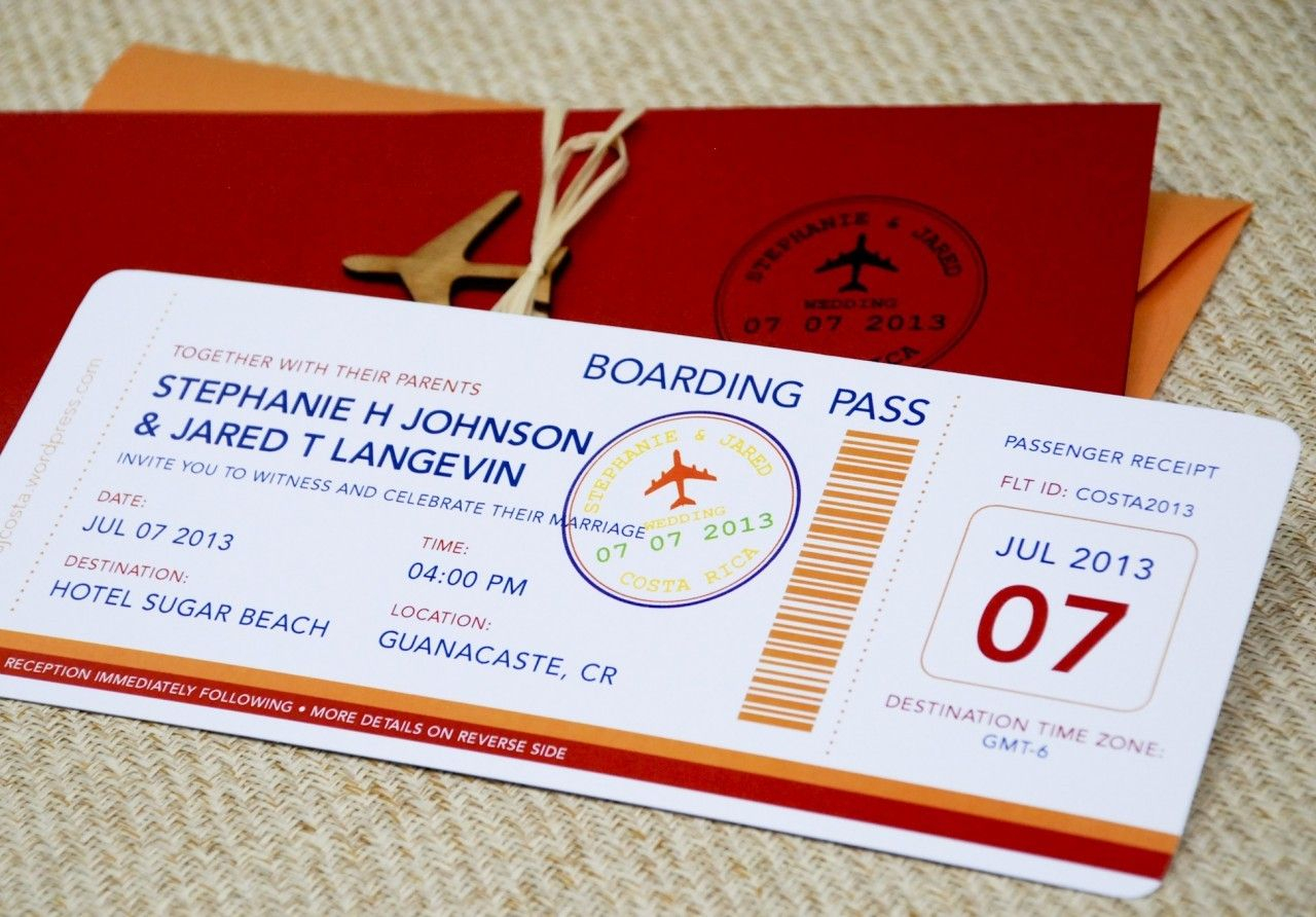 Boarding Pass Wedding Invitations Free Templates Invitations Card in measurements 1280 X 892