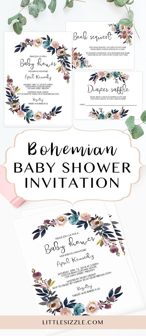 Boho Chic Ba Shower Invitation Templates In 2019 Ba Shower throughout dimensions 600 X 1373