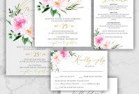 Boho Chic Wedding Invitation Suite Template Blush Peony Wedding Invitation Printable Editable Wedding Invite P300 regarding sizing 1999 X 3000