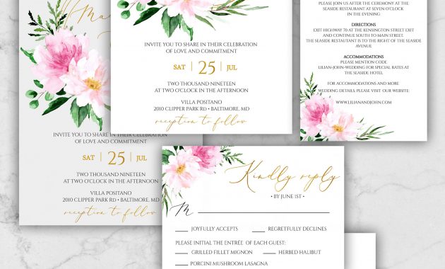 Boho Chic Wedding Invitation Suite Template Blush Peony Wedding Invitation Printable Editable Wedding Invite P300 regarding sizing 1999 X 3000