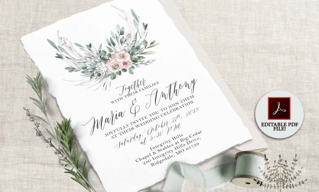 Boho Wedding Invitation Template Bohemian Invitation Etsy within sizing 2387 X 1833