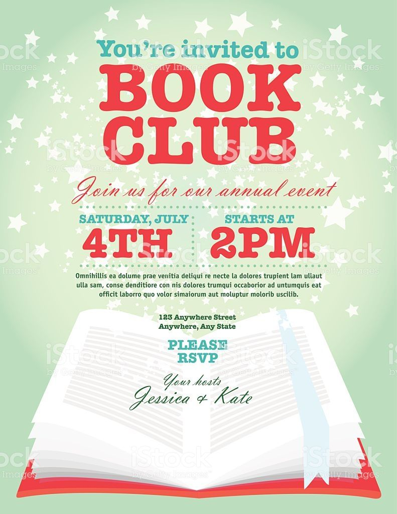 Book Club Event Invitation Design Template Includes Open Book And throughout sizing 791 X 1024