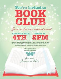 Book Club Event Invitation Design Template Includes Open Book And with regard to proportions 791 X 1024