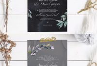 Botanical Wedding Invitation Template Psd 5 X 7 Invitation Card throughout proportions 1170 X 3137