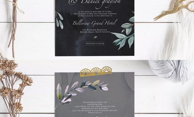 Botanical Wedding Invitation Template Psd 5 X 7 Invitation Card throughout proportions 1170 X 3137