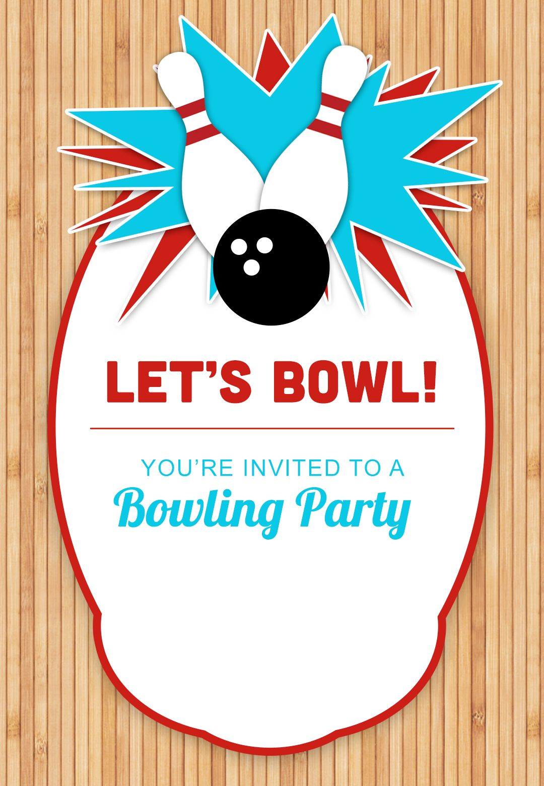 Bowling Party Free Printable Birthday Invitation Template regarding size 1080 X 1560