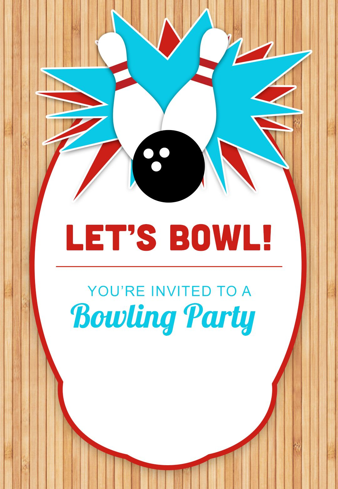 Bowling Party Free Printable Birthday Invitation Template with regard to proportions 1080 X 1560