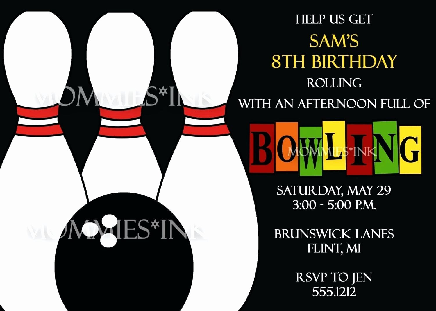 Bowling Party Invitation Template Mathosproject pertaining to proportions 1500 X 1071