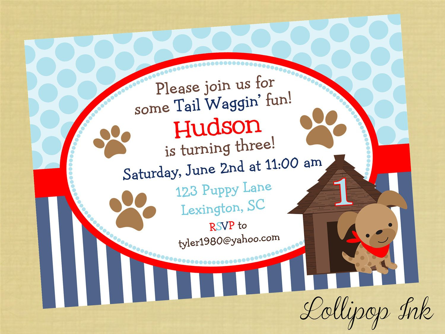 Boy Puppy Printable Invitation Puppy Dog Personalized Birthday regarding measurements 1500 X 1125