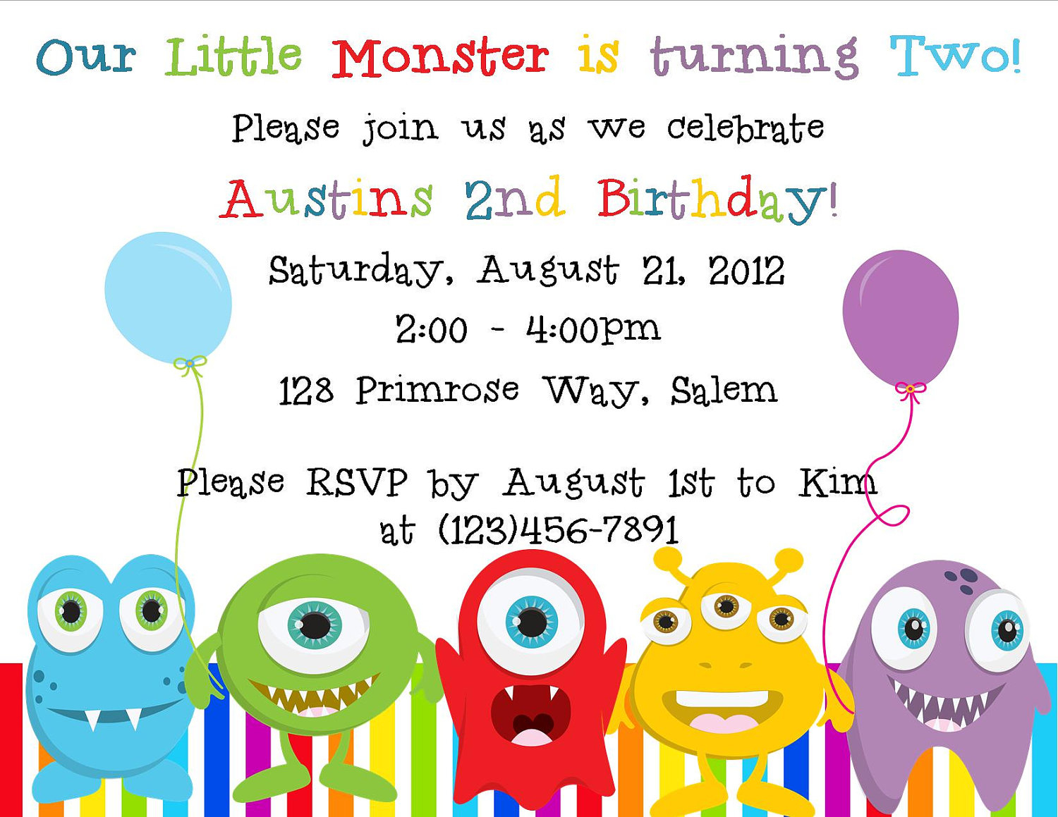 Breathtaking Monster Birthday Invitations Which Can Be Used As Free in measurements 1500 X 1159