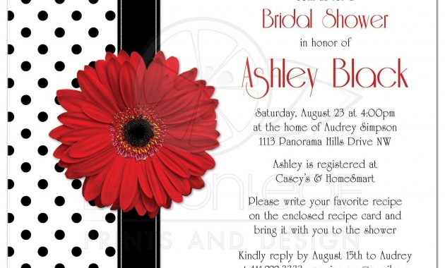 Bridal Shower Invitation Red Gerbera Daisy Polka Dot The Perfect within size 2175 X 2175